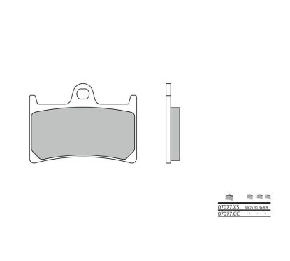 Plaquettes de frein BREMBO - 07077XS - Métal fritté avant