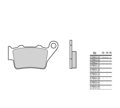 Plaquettes de frein BREMBO - 07BB02 SD - Métal fritté