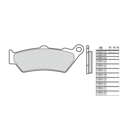 Plaquettes de frein BREMBO - 07BB03 SP - Métal fritté