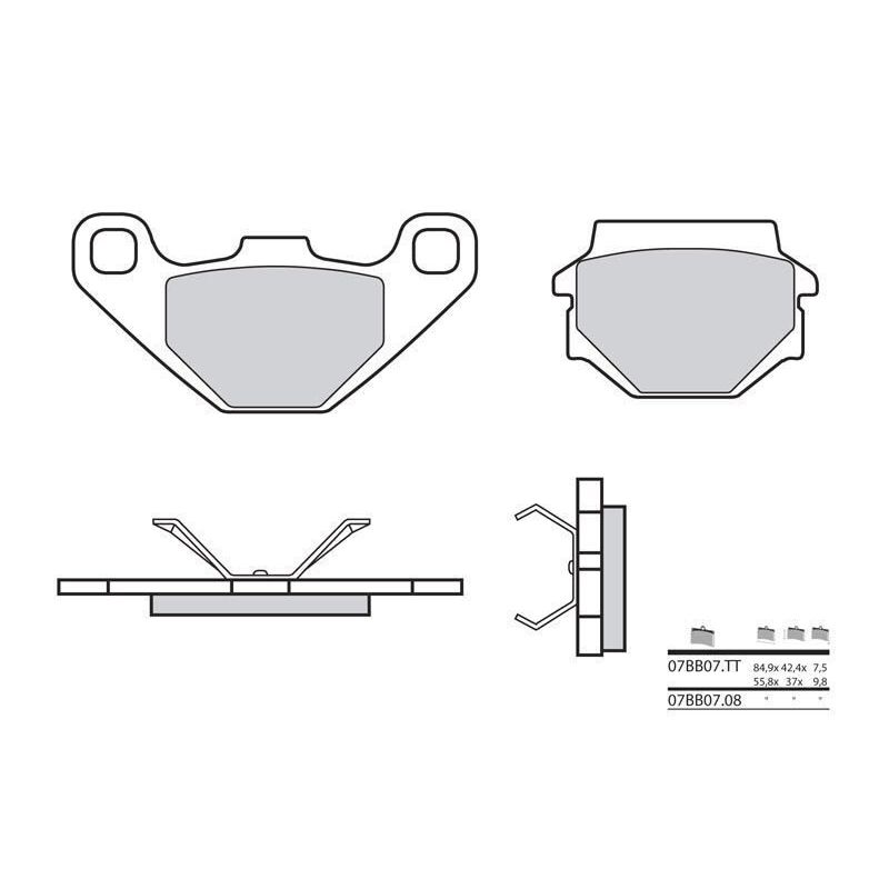 Plaquettes de frein BREMBO - 07BB07 08 - Organique