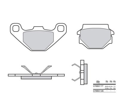 Plaquettes de frein BREMBO - 07BB07 08 - Organique