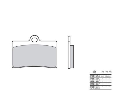 Plaquettes de frein BREMBO - 07BB15 07 - Organique