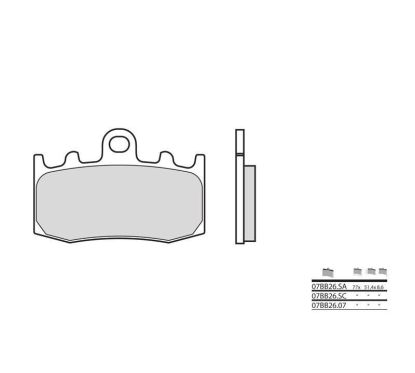 Plaquettes de frein BREMBO - 07BB26 07 - Organique