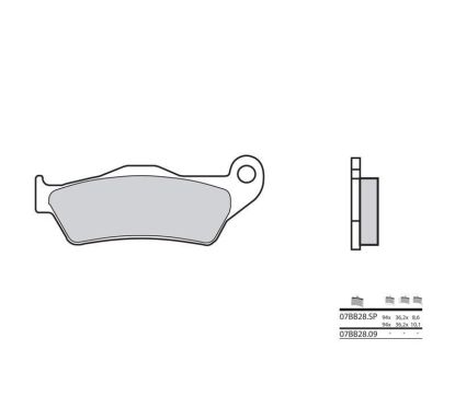 Plaquettes de frein BREMBO - 07BB28 SP - Métal fritté