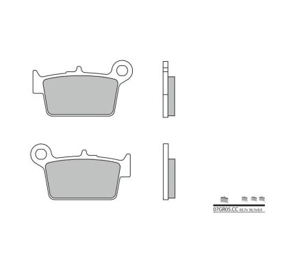 Plaquettes de frein BREMBO - 07GR05 CC - Organique