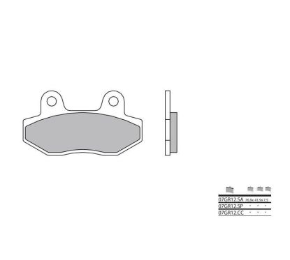 Plaquettes de frein BREMBO - 07GR12 CC - Organique