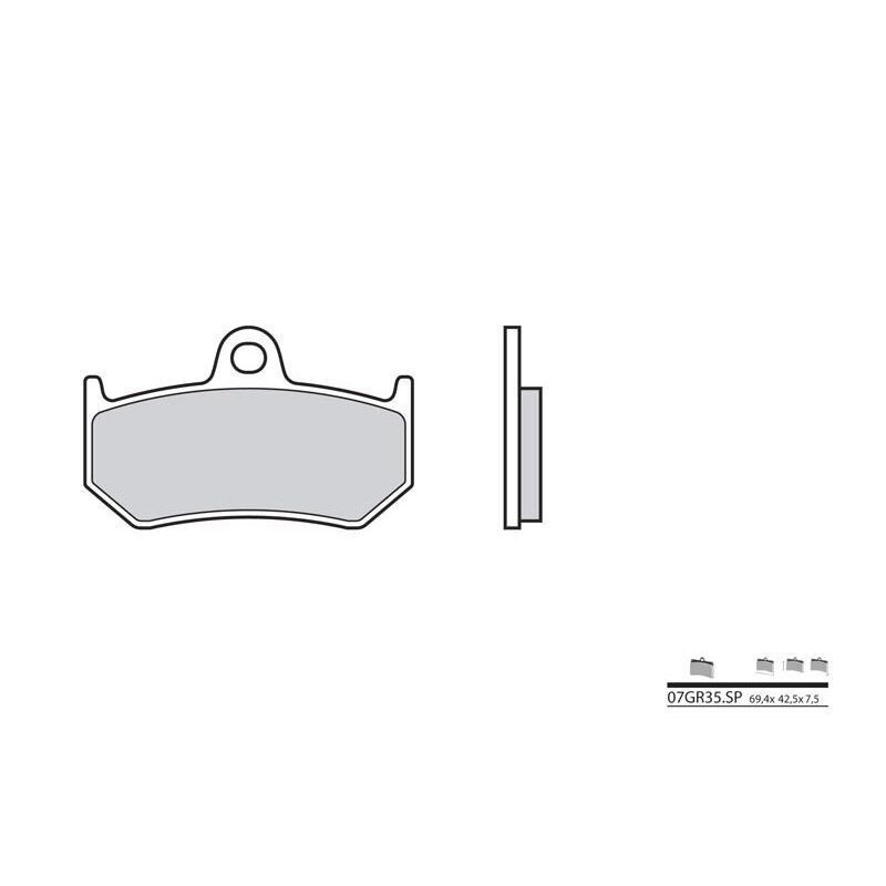 Plaquettes de frein BREMBO - 07GR35 SP - Métal fritté