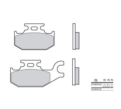 Plaquettes de frein BREMBO - 07GR49 SD - Métal fritté