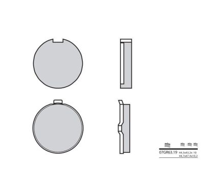 Plaquettes de frein BREMBO - 07GR63 19 - Organique