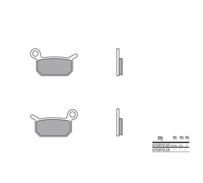 Plaquettes de frein BREMBO - 07GR70 SD - Métal fritté