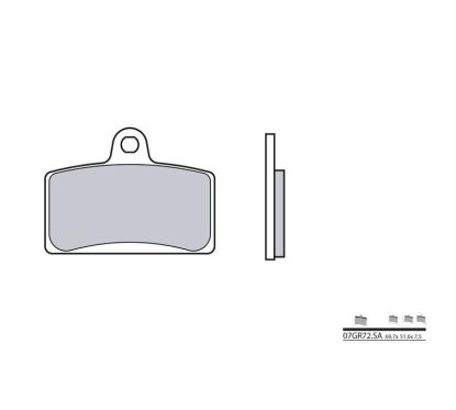 Plaquettes de frein BREMBO - 07GR72 SA - Métal fritté
