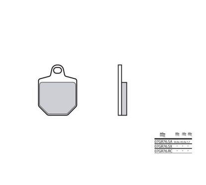 Plaquettes de frein BREMBO - 07GR76 SA - Métal fritté