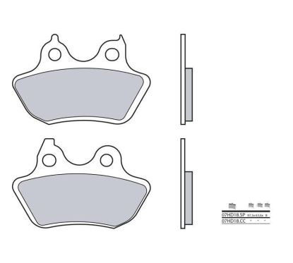 Plaquettes de frein BREMBO - 07HD18 SP - Métal fritté