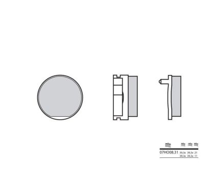 Plaquettes de frein BREMBO - 07HO08 31 - Organique
