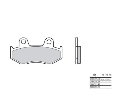 Plaquettes de frein BREMBO - 07HO15 SD - Métal fritté