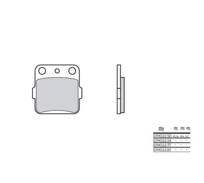 Plaquettes de frein BREMBO - 07HO22 05 - Organique