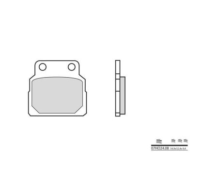 Plaquettes de frein BREMBO - 07HO24 08 - Organique