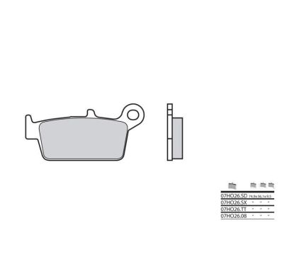 Plaquettes de frein BREMBO - 07HO26 SD - Métal fritté