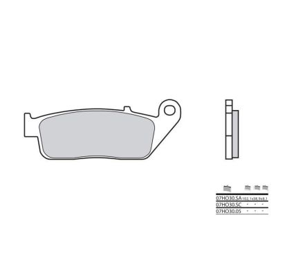 Plaquettes de frein BREMBO - 07HO30 05 - Organique