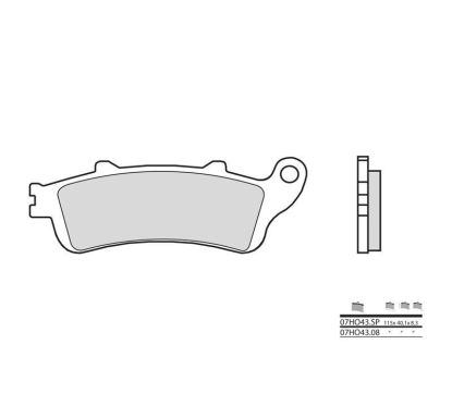 Plaquettes de frein BREMBO - 07HO43 SP - Métal fritté