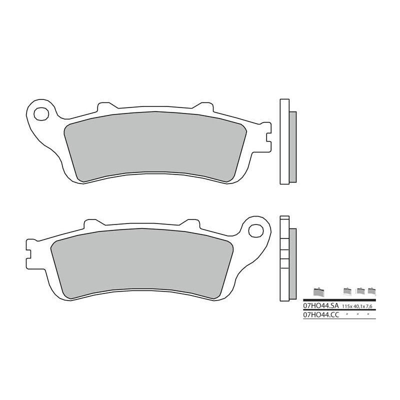 Plaquettes de frein BREMBO - 07HO44 SA - Métal fritté