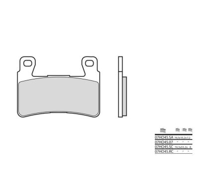 Plaquettes de frein BREMBO - 07HO45 07 - Organique