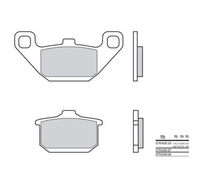Plaquettes de frein BREMBO - 07KA08 SA - Métal fritté