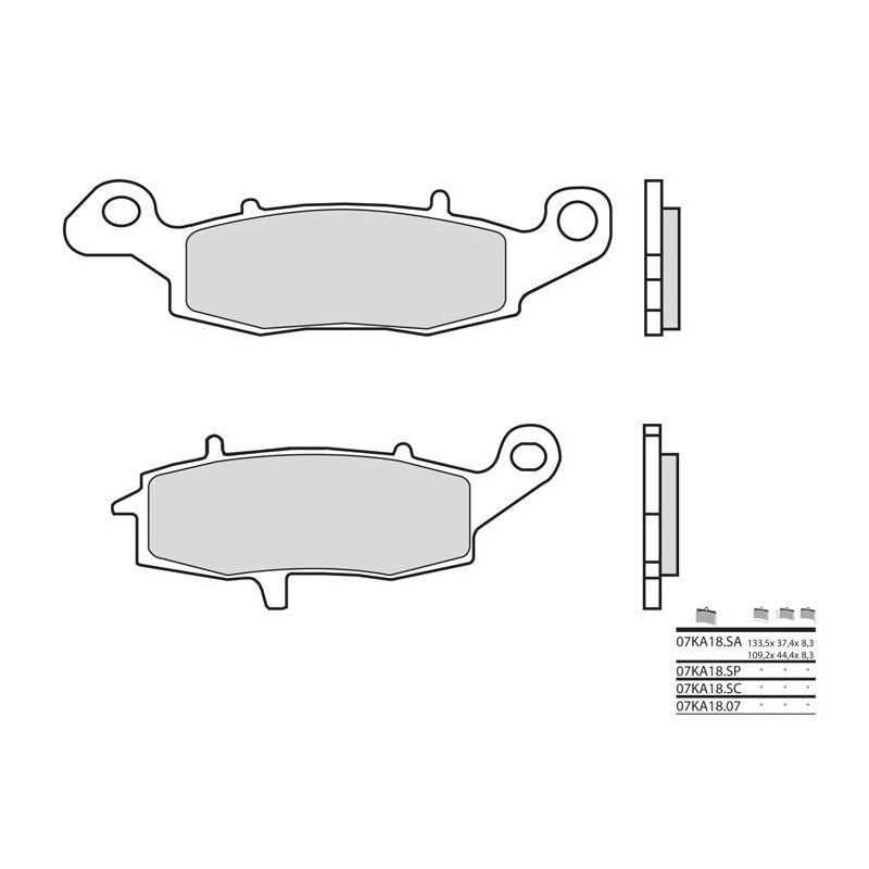 Plaquettes de frein BREMBO - 07KA18 SC - Métal fritté