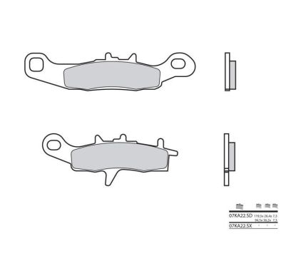 Plaquettes de frein BREMBO - 07KA22 SD - Métal fritté
