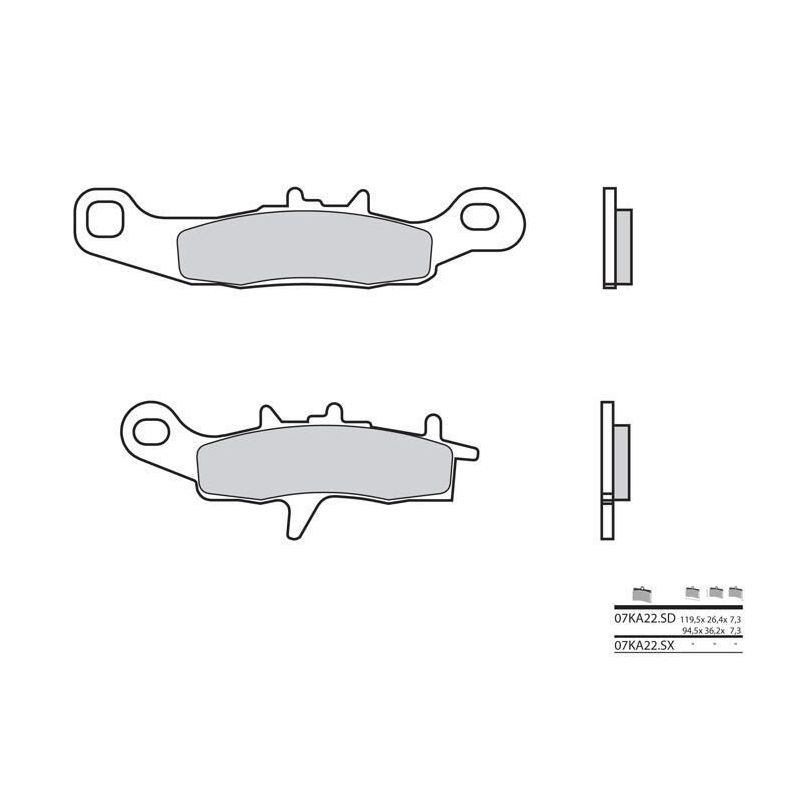 Plaquettes de frein BREMBO - 07KA22 SX - Métal fritté racing