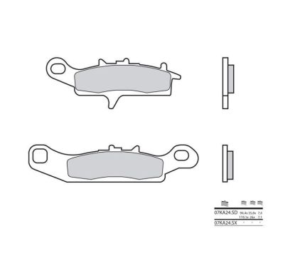 Plaquettes de frein BREMBO - 07KA24 SD - Métal fritté