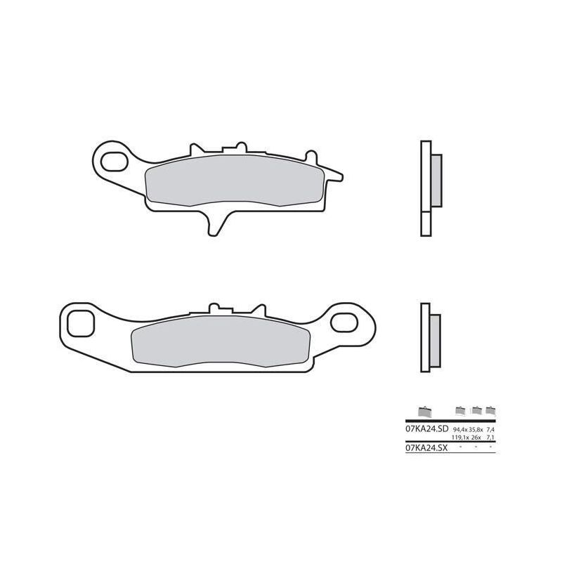 Plaquettes de frein BREMBO - 07KA24 SX - Métal fritté racing