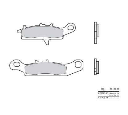 Plaquettes de frein BREMBO - 07KA25 SX - Métal fritté racing