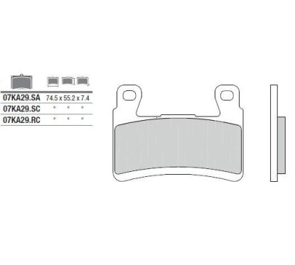 Plaquettes de frein BREMBO - 07KA29 SA - Métal fritté