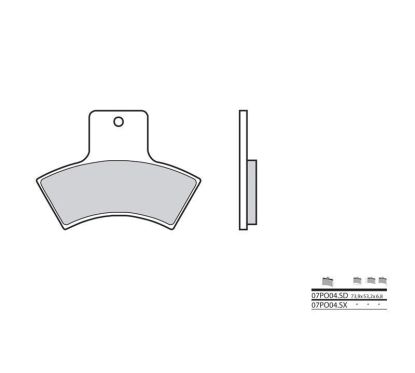 Plaquettes de frein BREMBO - 07PO04 SX - Métal fritté racing