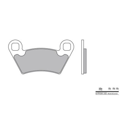 Plaquettes de frein BREMBO - 07PO07 SD - Métal fritté