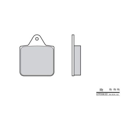 Plaquettes de frein BREMBO - 07PO08 SD - Métal fritté