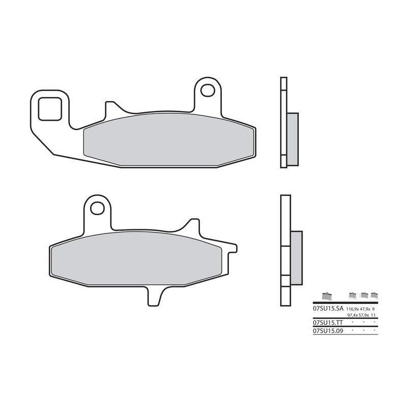 Plaquettes de frein BREMBO - 07SU15 SA - Métal fritté