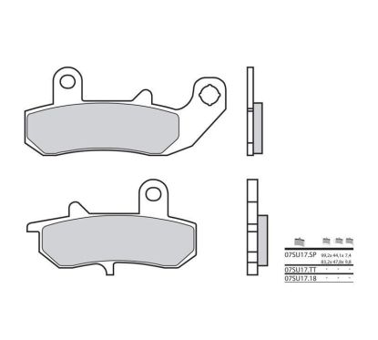 Plaquettes de frein BREMBO - 07SU17 SP - Métal fritté