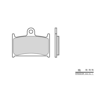 Plaquettes de frein BREMBO - 07SU22 SA - Métal fritté