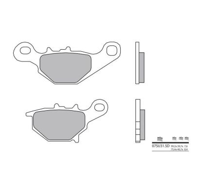 Plaquettes de frein BREMBO - 07SU31 SD - Métal fritté