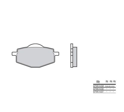 Plaquettes de frein BREMBO - 07YA14 SX - Métal fritté racing