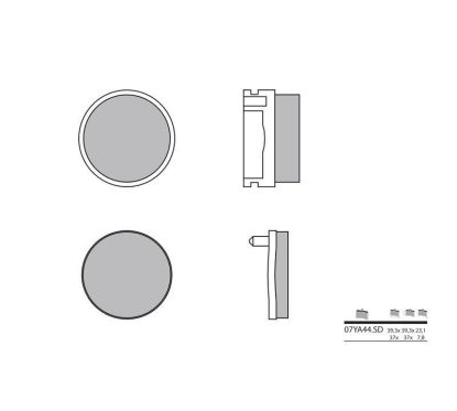 Plaquettes de frein BREMBO - 07YA44 SD - Métal fritté