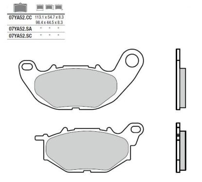 Plaquettes de frein BREMBO - 07YA52 SA - Métal fritté