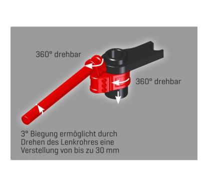 Demi Guidon ABM MultiClip - 22,2mm -  Ø52mm - Rehausse : +40mm (SPORT) - Slim Version