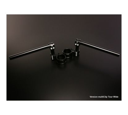 Demi Guidon ABM MultiClip - 25,4mm -  Ø50mm - Rehausse : +40/+70mm (TOUR) - Wide Version