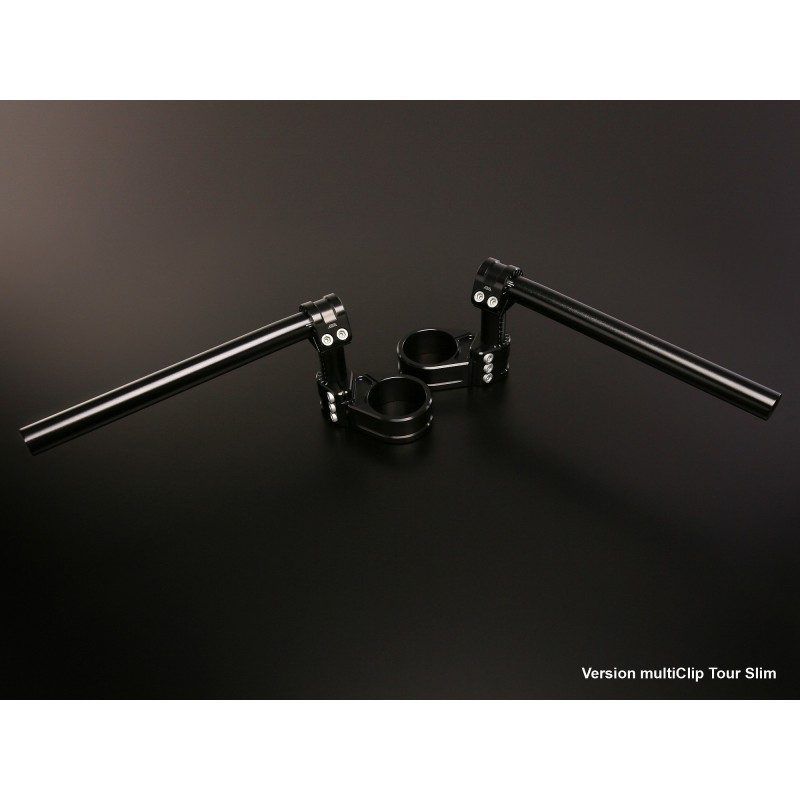 Demi Guidon ABM MultiClip - 25,4mm -  Ø52mm - Rehausse : +40/+70mm (TOUR) - Slim Version