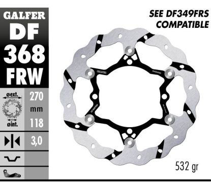 Disque de frein flottant Wave rainuré