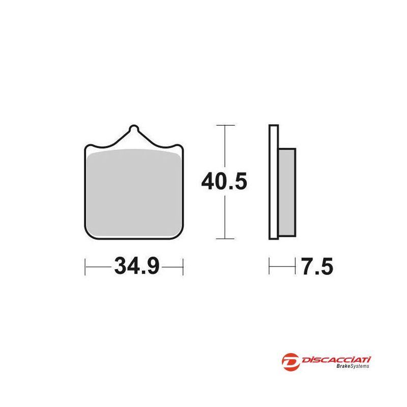 Plaquette de frein DISCACCIATI pour étrier 108mm radial 4 plaquettes - MÉTAL FRITTÉ