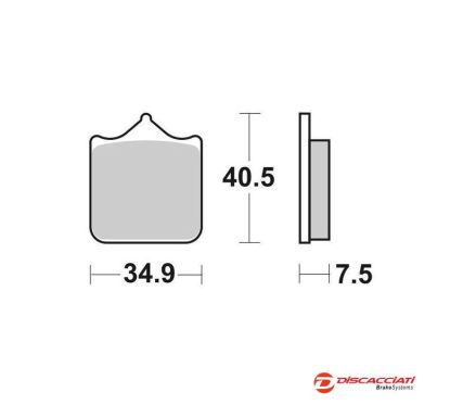Plaquette de frein DISCACCIATI pour étrier 108mm radial 4 plaquettes - MÉTAL FRITTÉ